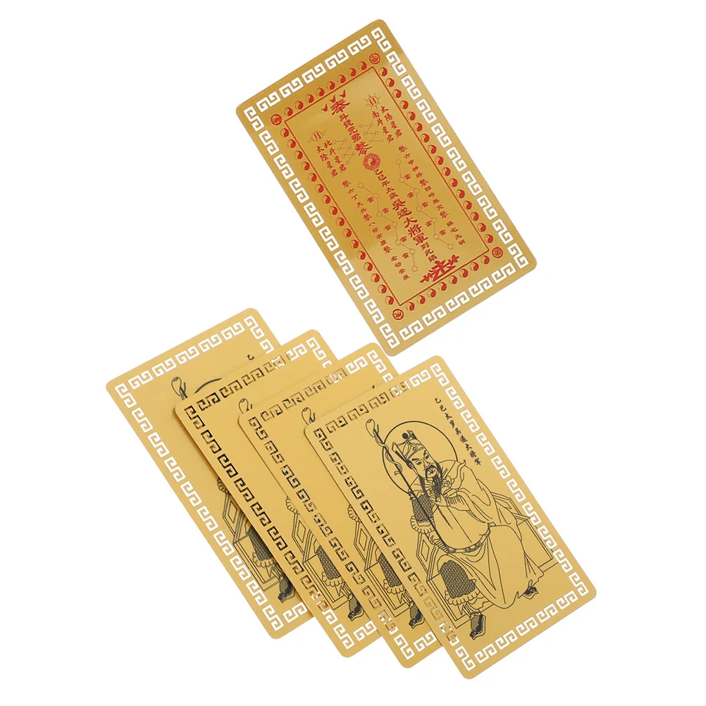 

5Pcs Small Amulet Card Traditional Chinese Decors Delicate Lucky Protective Easy Carry Hang Daily Use