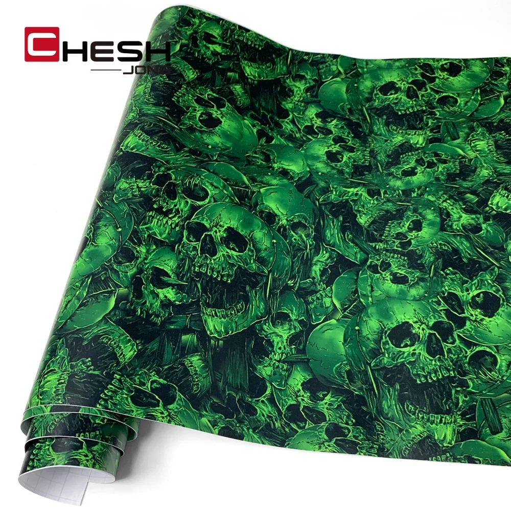 Skull Vinyl Wrap Film Halloween Motorcycles Vinyl Paper for Car Livery Body Covering Vehicle Decoration Wrapping Tools Stickers