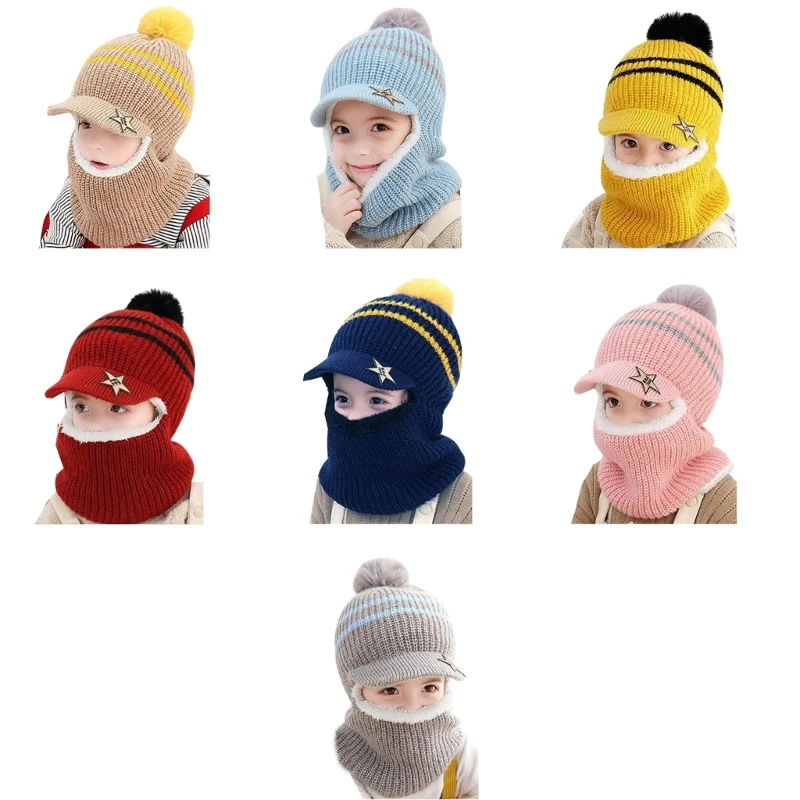 

New Toddler Kids Winter Hooded Hat Scarf Earflap Beanie Toddler Hood Skull Caps Winter Hat Fleece Lining EarFlaps