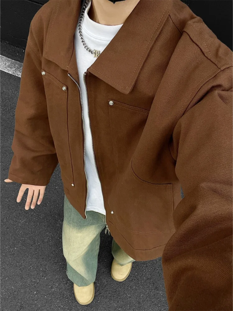 

Cleanfit American Sle Vintage Men's Jaet Spring Autumn Flip Collar Trendy Teenage Brand Harington Outerwear