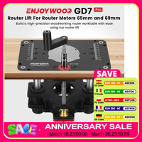 ENJOYWOOD GD7 PRO Router Lift for 65mm/69mm Wood Router for Router Table Set Up Lift with Router Plate Precision Woodworking