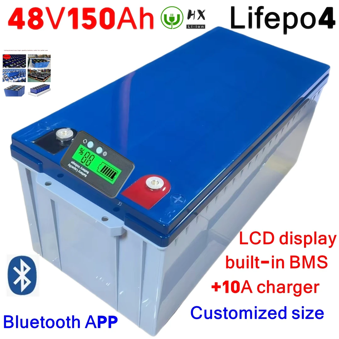 

HX-lithium 48v 100AH lifepo4 battery with BMS for tricycle golf cart inverter Solar energy storage scooter + 10A charger