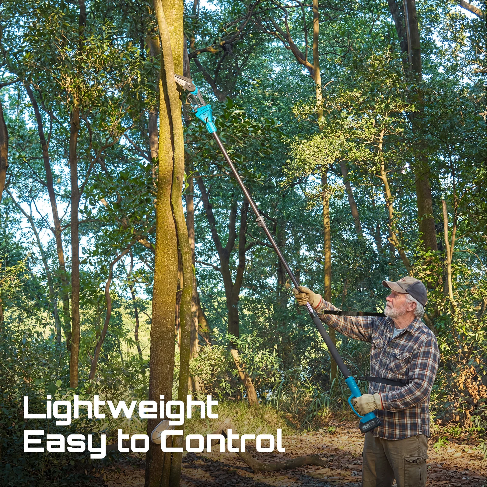 Taskstar 3-in-1 Brushless Pole Pruner & 6 Inch Cordless Chainsaw 30mm Electric Scissors Multi-Angle Adjustable Pole Saw for High Branches Pruning with 2 4.0Ah Batteries view 8