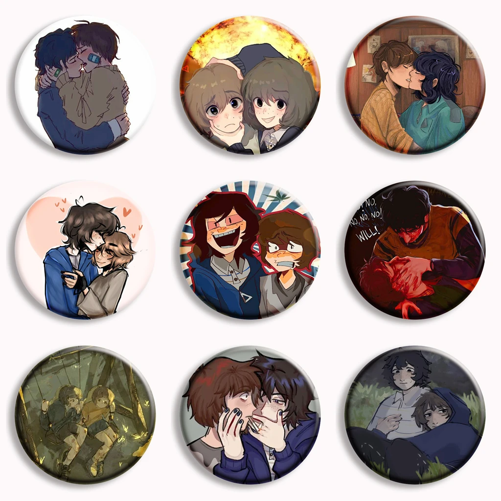 Will and Mike onewheatmark Byler Anime Soft Button Pin One Wheat Mark Fanart Brooch Badge Bag Decor Fans Collect Gifts