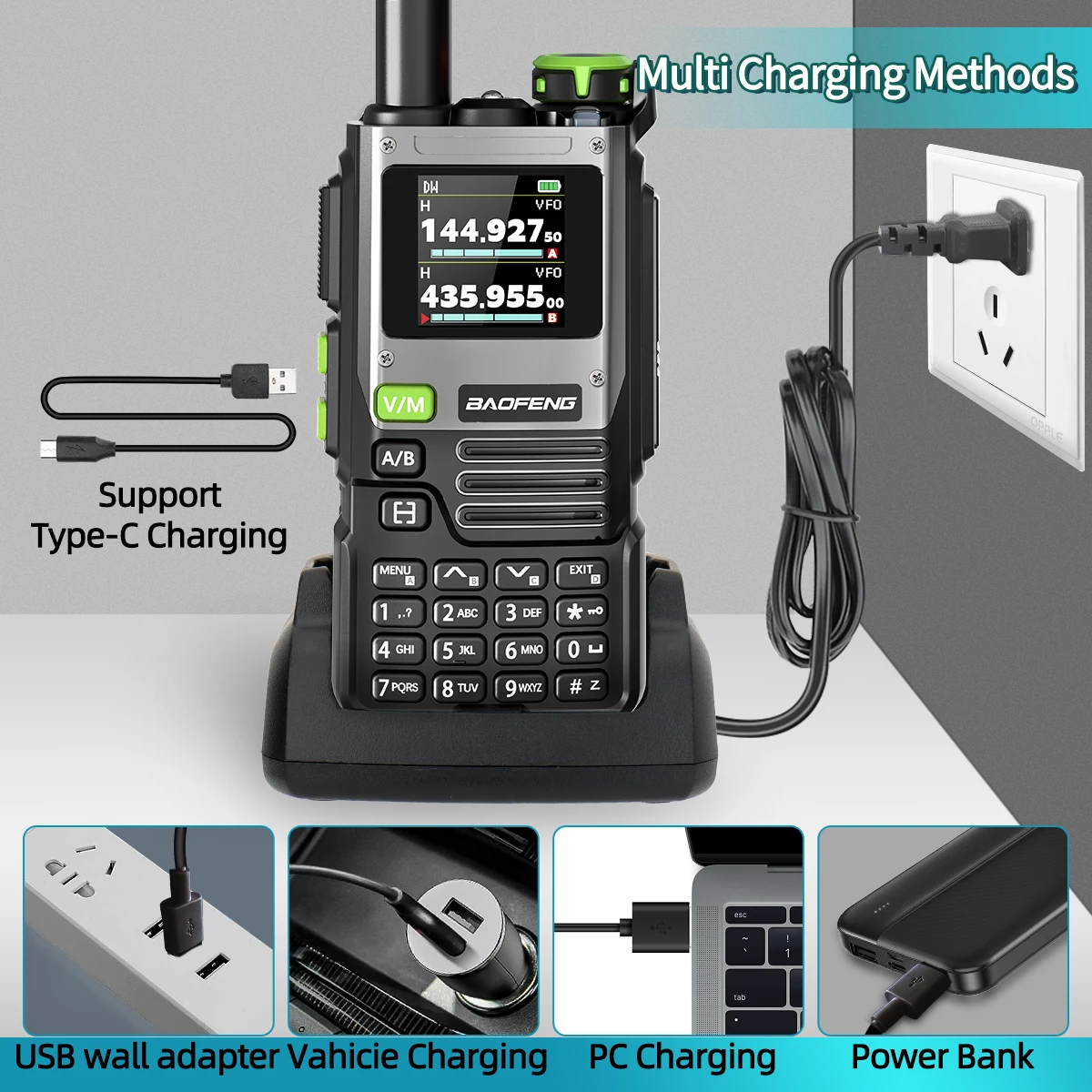 Baofeng K61 PRO Air Band Walkie Talkie Многодиапазонная беспроводная частота копирования AM FM DTMF NOAA Обновленная UV-5R UV-K6 двусторонняя любительская радиостанция