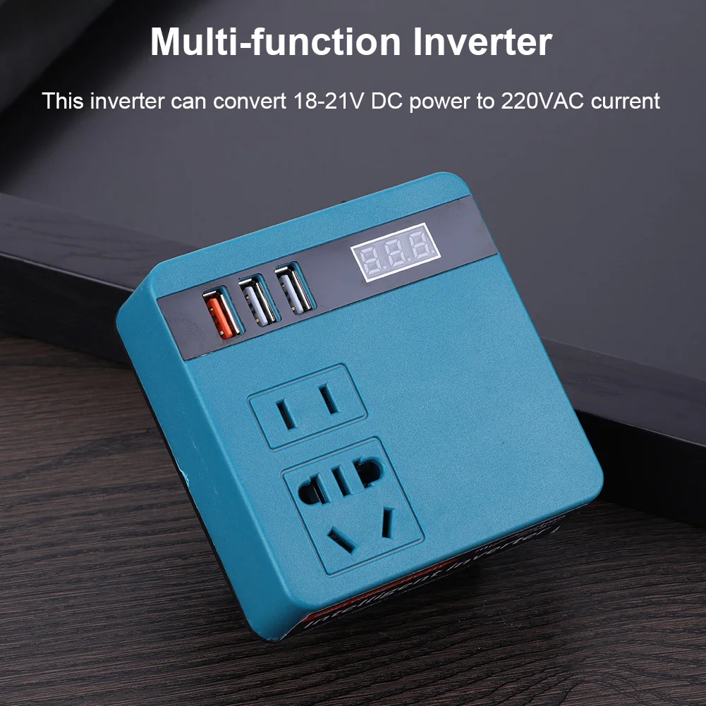 120W Lithium Battery Inverter DC 18V-21V To AC 220V Electric Tool Battery Inverter DC To AC Inverter for DeWalt Makita Milwaukee