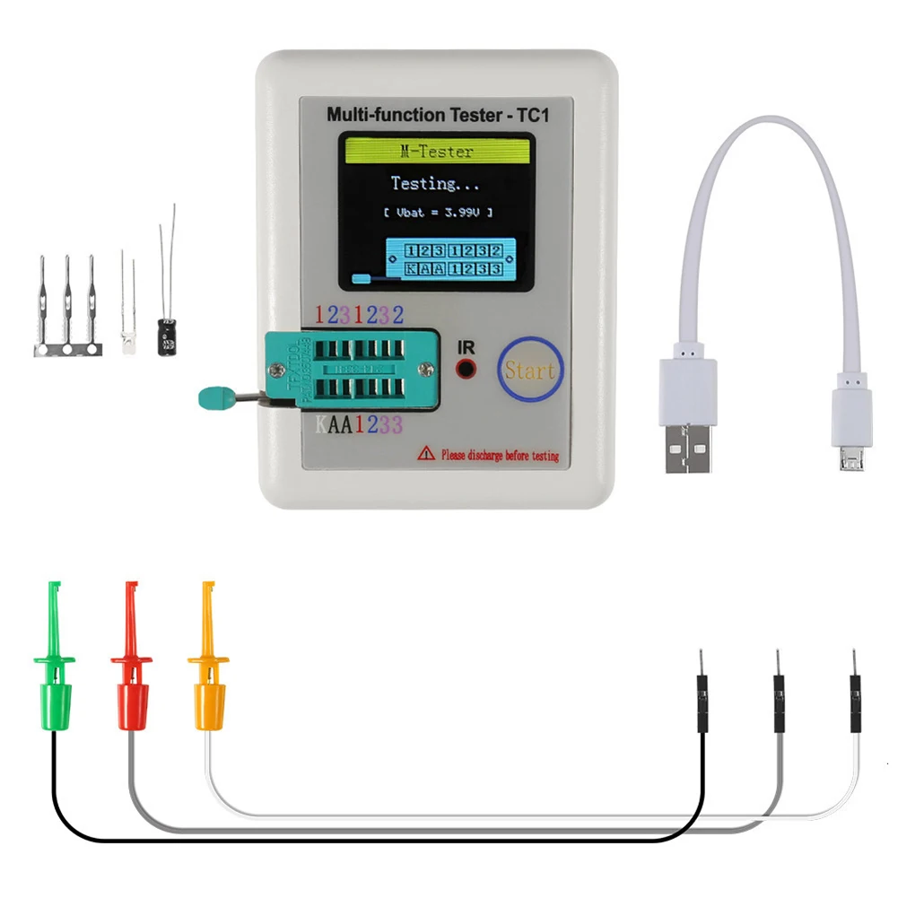 LCR-T7 Transistor Tester Multimeter With Color TFT Display For Diode Triode Capacitance Inductance Meter LCR-TC1 Tool Kit