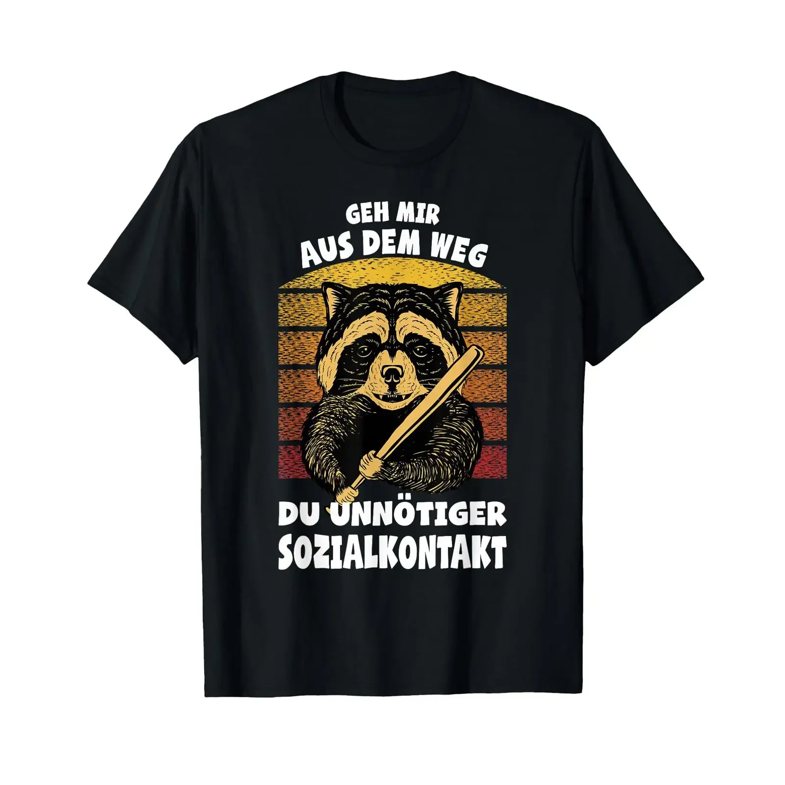 Get out of my way you unnecessary social contact raccoon T shirt vintage Washed designer clothes homme Casual