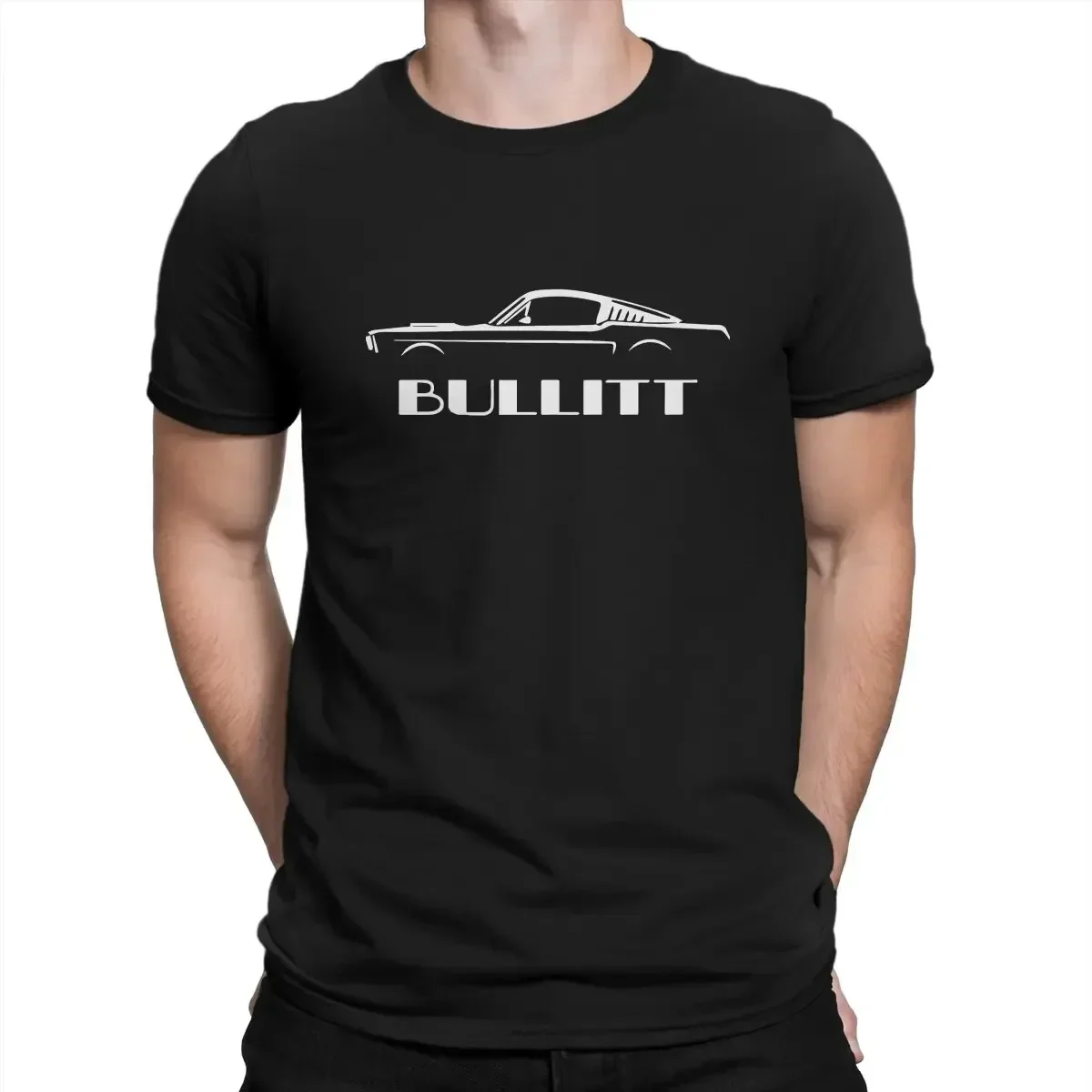 Men's T-Shirt Bullitt Mustang Silhouette Casual 100% Cotton Tee Shirt Short Sleeve Bullitt T Shirts O Neck Clothes Gift Idea