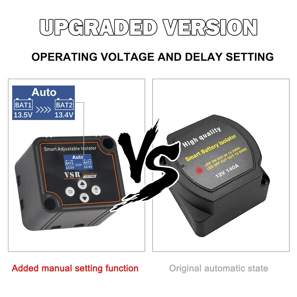 Dual Battery Smart Isolator 12V 140A Voltage Sensitive Split Charge Relay VSR Car Accessories Relay VSR ​For Camper