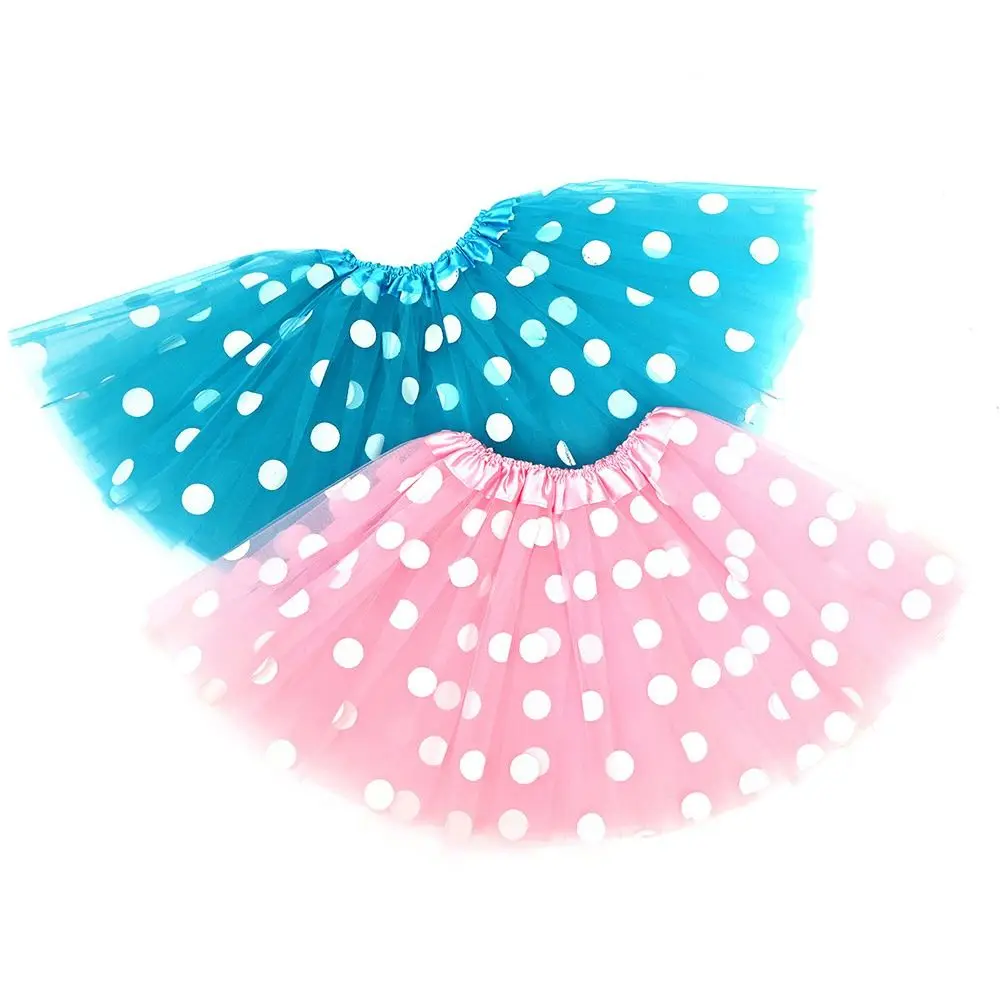 夏のウェーブポイントチュチュスカート カラフルなチュールダンススカート ネットバレエスカート 子供用