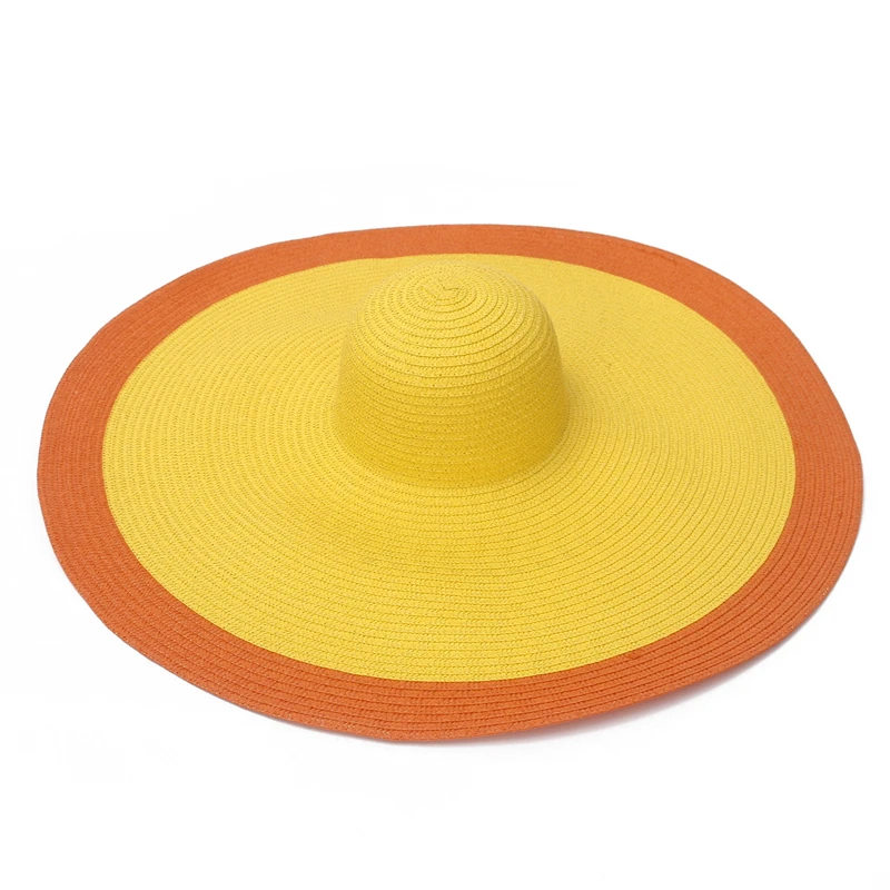 25 cm große Krempe, übergroße Strandhüte für Damen, großer Strohhut, UV-Schutz, faltbarer Sonnenschutzhut – Detail 12