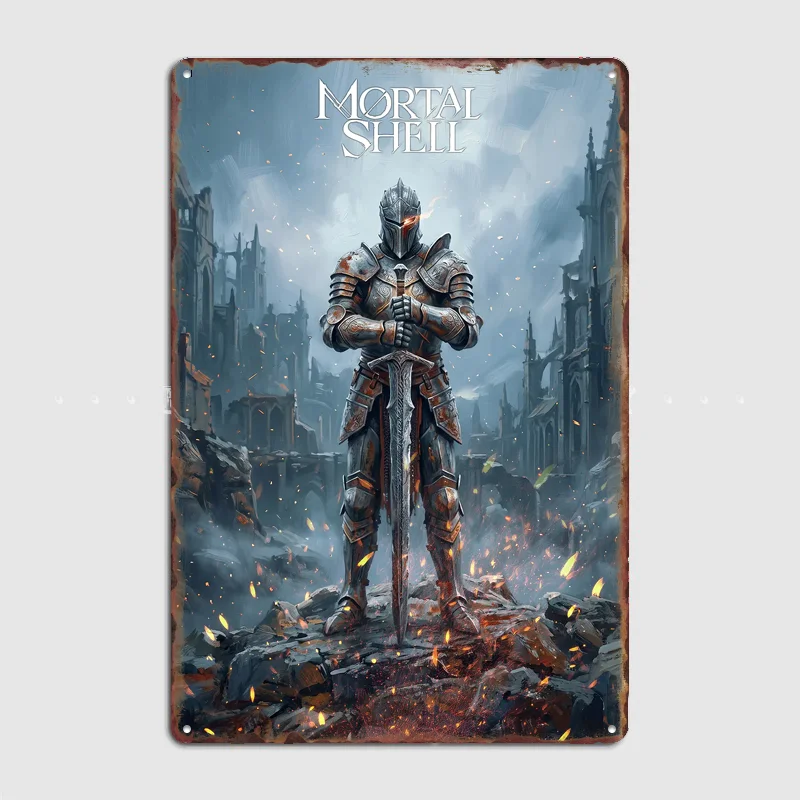 Mortal Shell Knight Poster Metal Posters Sign Bar Club Custom Bedroom Indoor Wall Decor Tin Room Decoration Home Decor