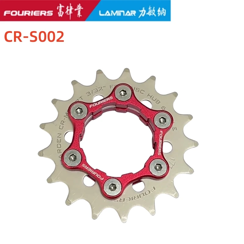 FOURIERS CR-S002 FIXED GEAR CHAINRING Single Speed cog Adapter For Disc Hub 6 Hole and Cassette Hub Teeth 16T-23T