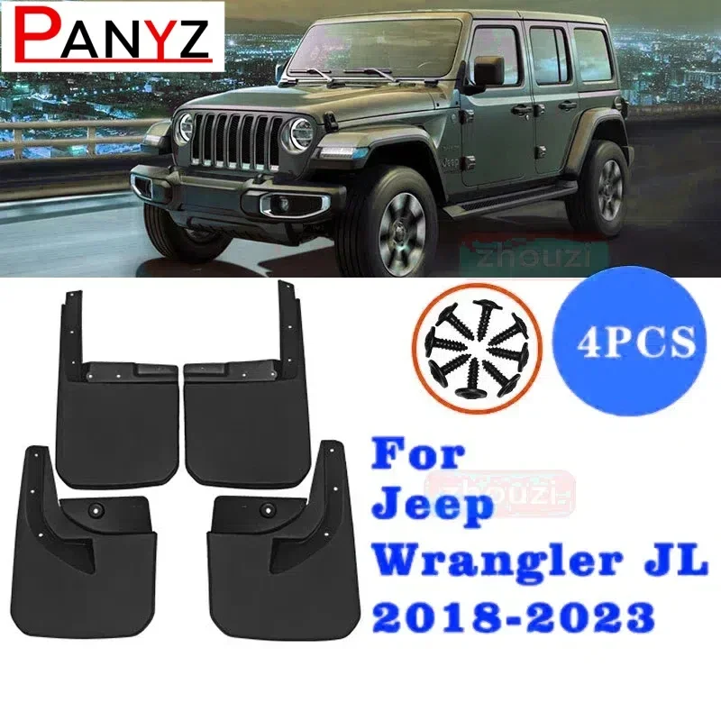 

Комплект из 4 брызговиков (передние и задние) для Jeep Wrangler JL 2008-2017, 2019-2022, аксессуары для автомобиля