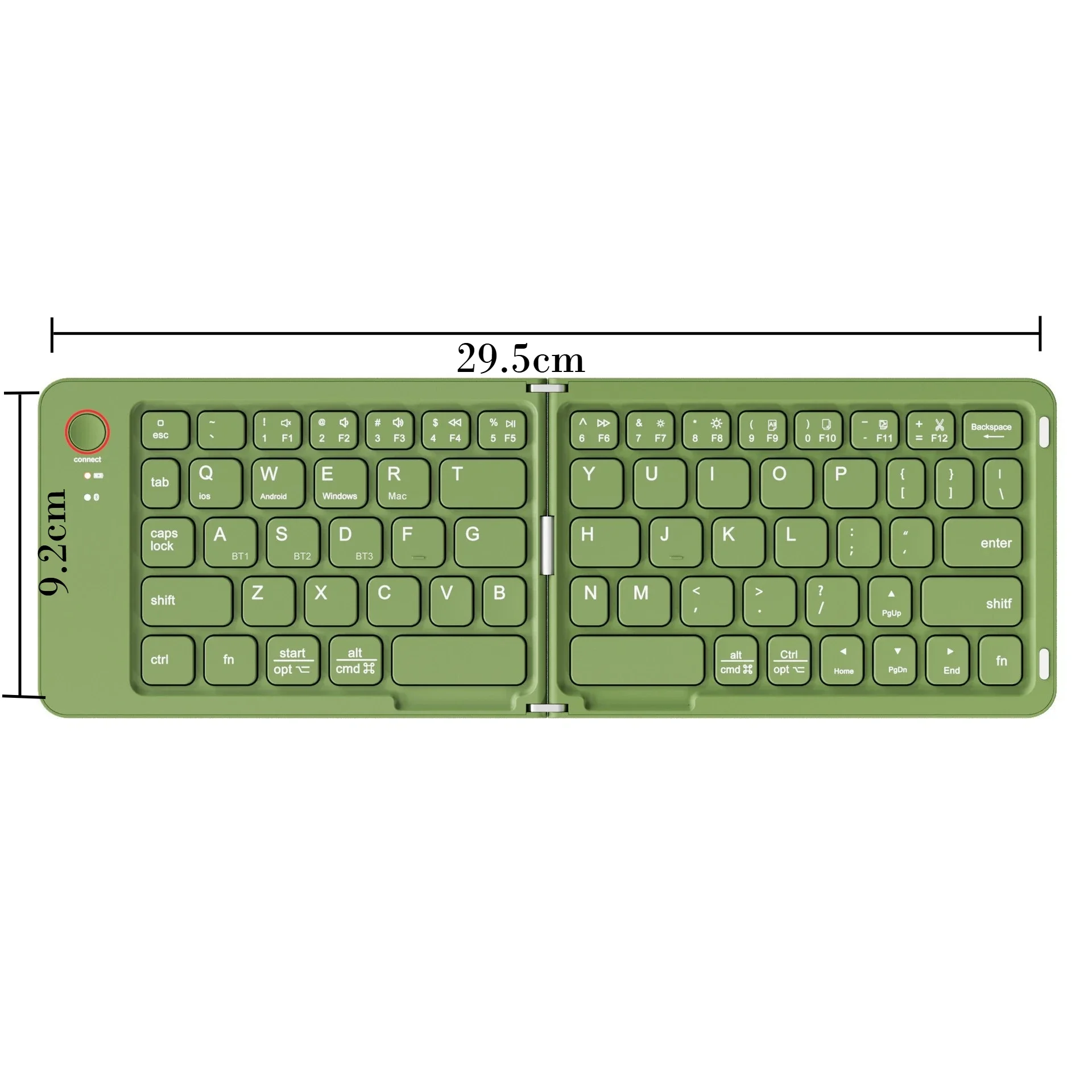 Double Folding Keyboard Mini Wireless Keyboard Foldable Dual Bluetooth Keyboard with Touchpad for Windows Android IOS iPad Phone