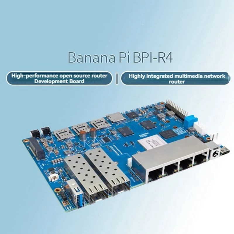 For Banana Pi -R4 Router Development Board 4GB RAM MT7988A with 2 SFP High-Performance Open-Source Router Board-A20R