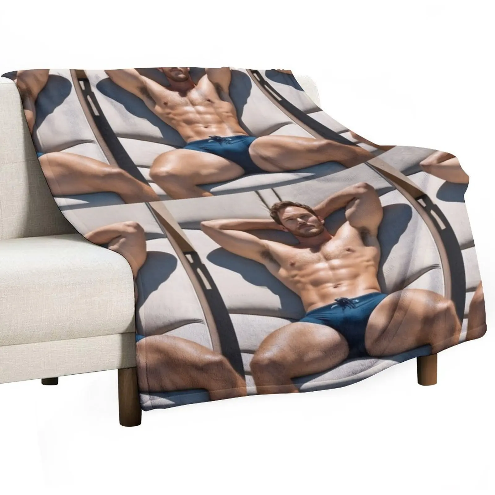 

chris pratt relaxing Throw Blanket Heavy Summer Beddings Loose Polar Blankets
