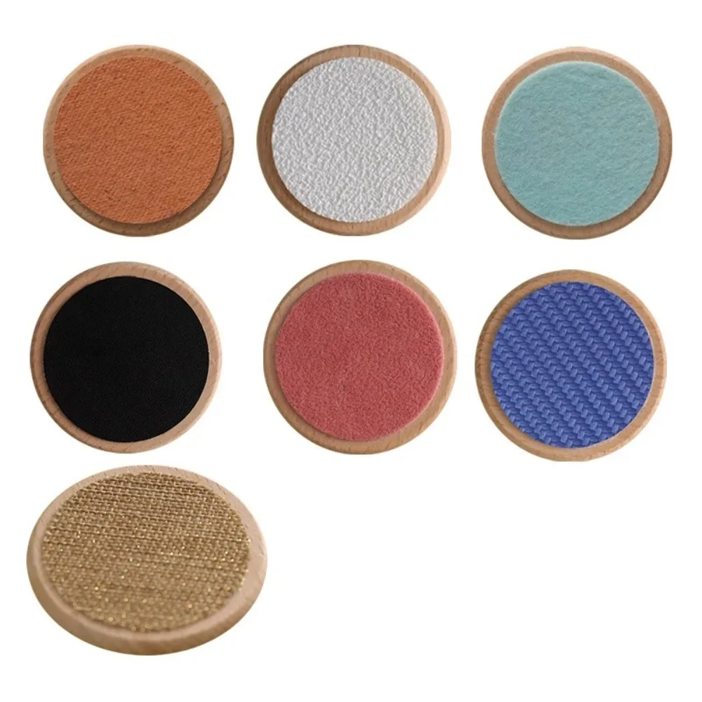 Wood Tactile Matching Board Different Material Surfaces Round Sensory Touch Toy Pairing Classification Design