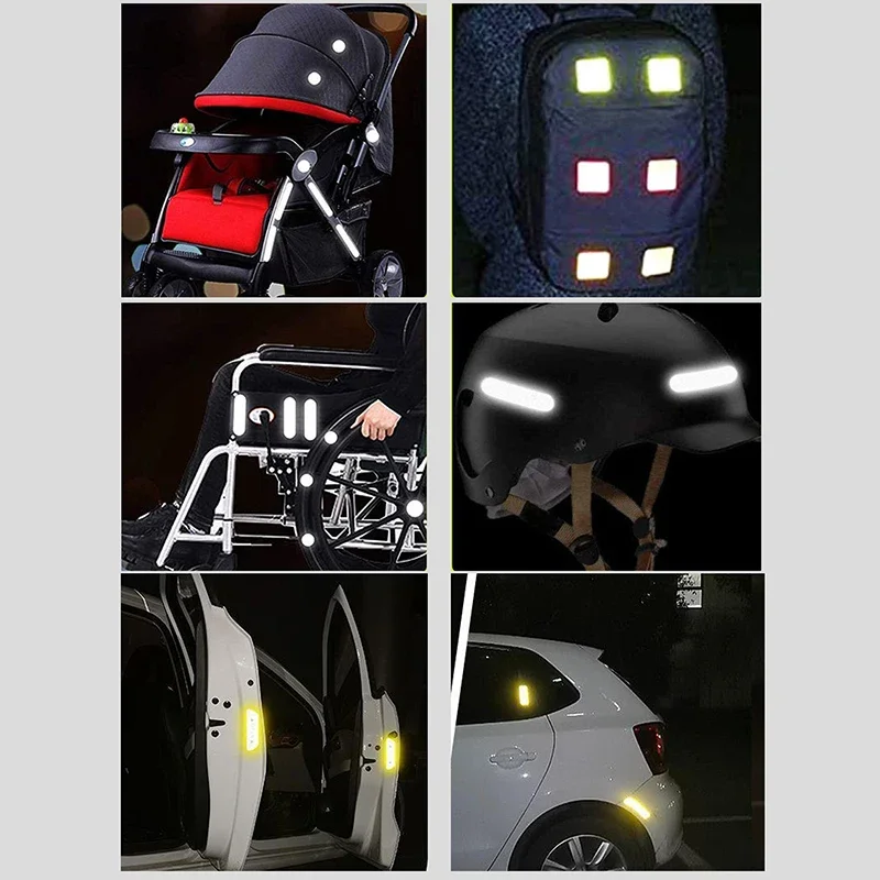 vvocci 10PCS Baby Stroller Multiple Uses Anti Safety Warning-collision Reflective Patch Bicycle Night Light Patch Warning Patch