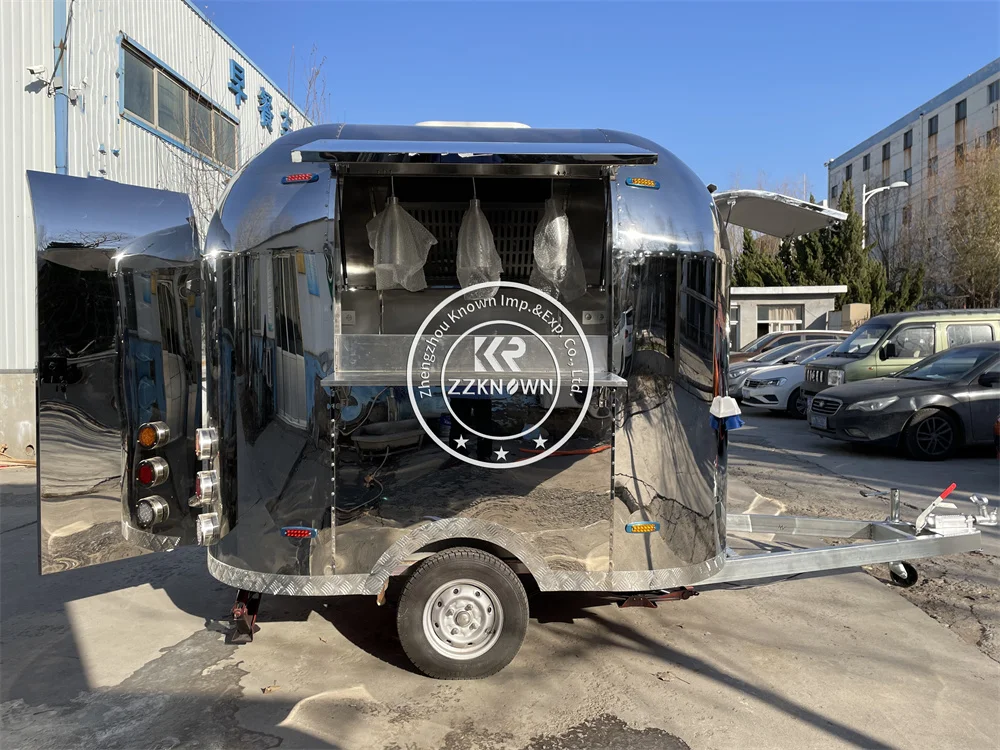 Remolque de comida rápida Airstream, cocina móvil, carritos para perros calientes, quiosco de cafetería, camión de comida comercial totalmente equipado