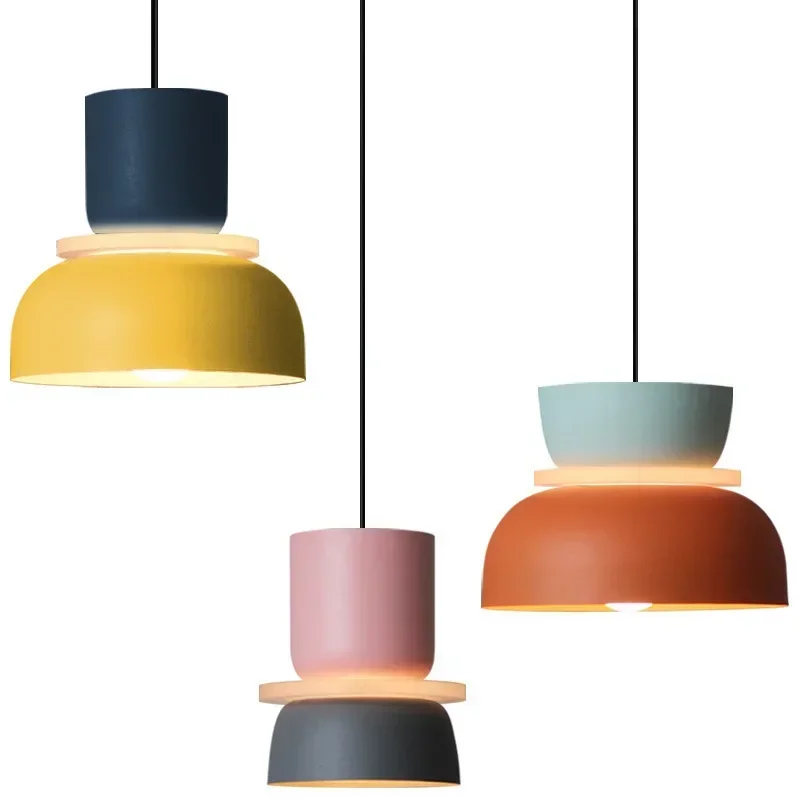 Modern Macaron LED Pendant Light Color Hanging Study Bar High-end Atmosphere Restaurant Bedside Bedroom Pendant Light Lighting