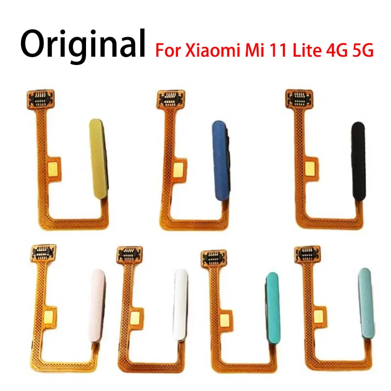 Original For Xiaomi Mi 11 Lite 5g 4g Fingerprint Sensor Home Return Key Menu Power On Off Button Flex Ribbon Cable