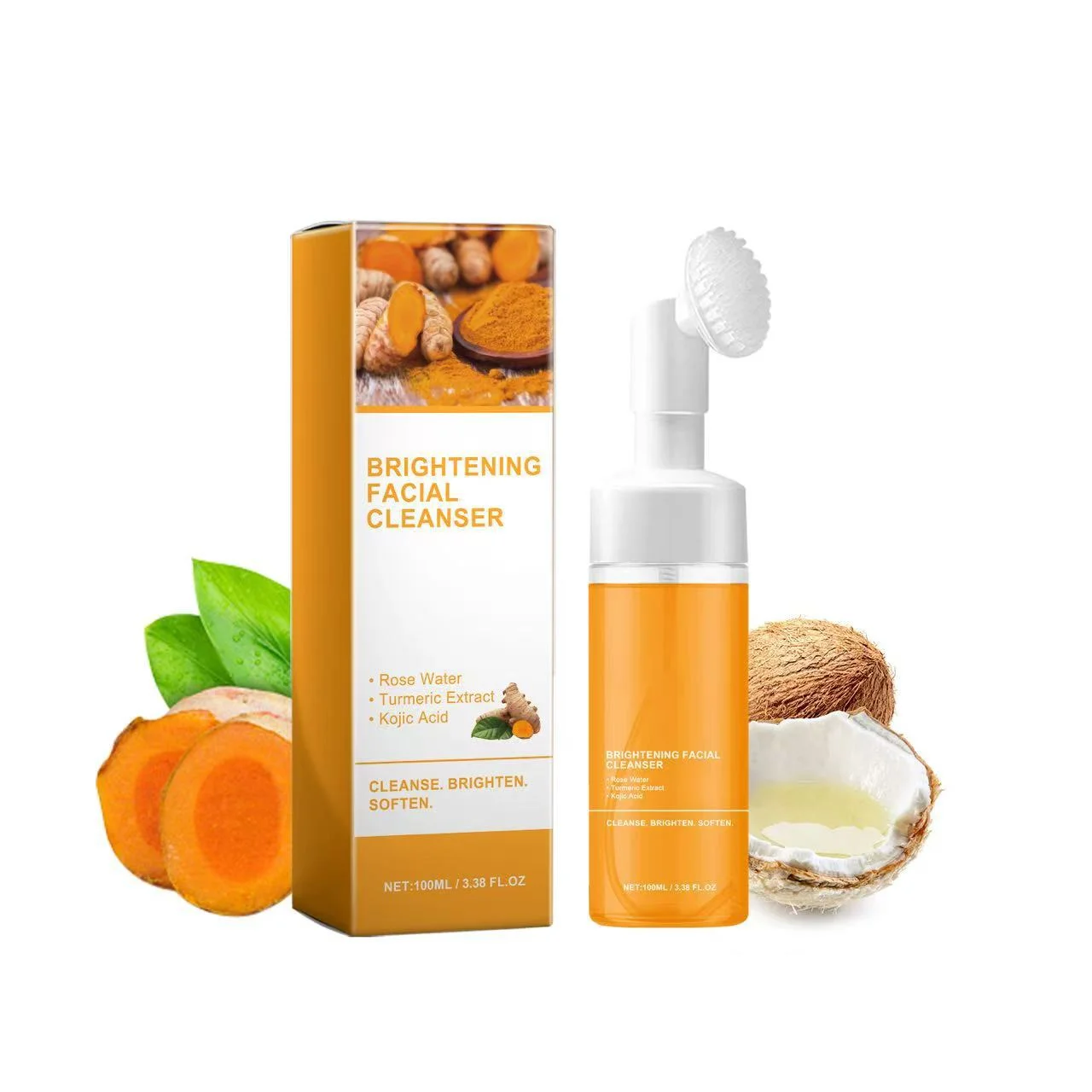 Turmeric Cleansing Mousse Anti Pimple Improves Dark Spot Oil Control Blackhead Remover Brighten Deep Hydrating Face Cleanser