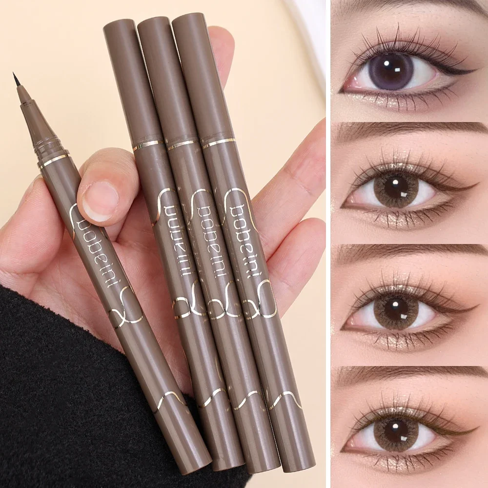 Penna per Eyeliner liquido ad asciugatura rapida liscia penna per baco da seta sdraiata Ultra fine matita per Eyeliner opaca impermeabile a lunga durata trucco cosmetico