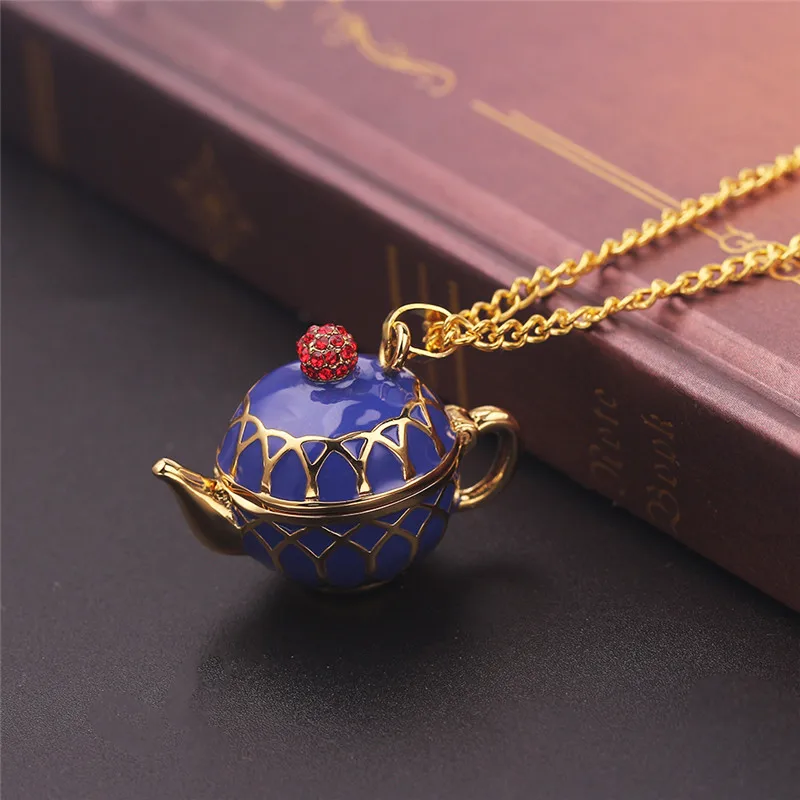 Enamel Tea Cups Jewelry Necklace on the Neck Temperament Long Pendants and Necklaces Turkish Copper Mug Costume Decoration Women