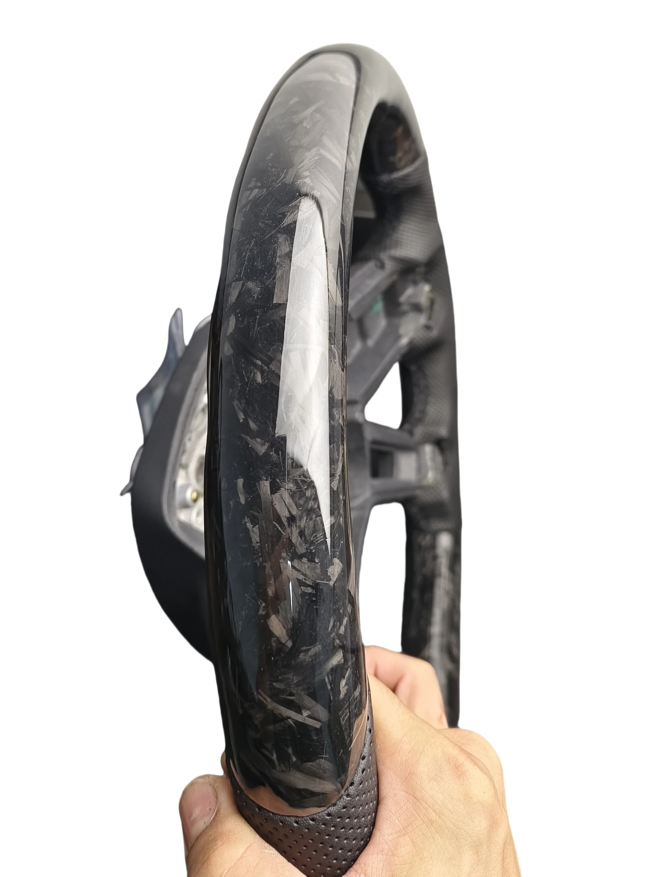 عالية الجودة عجلة توجيه سيارة الرياضة دائم سباق عجلة القيادة ألياف الكربون لاند روفر المدافع ألياف الكربون + الجلود