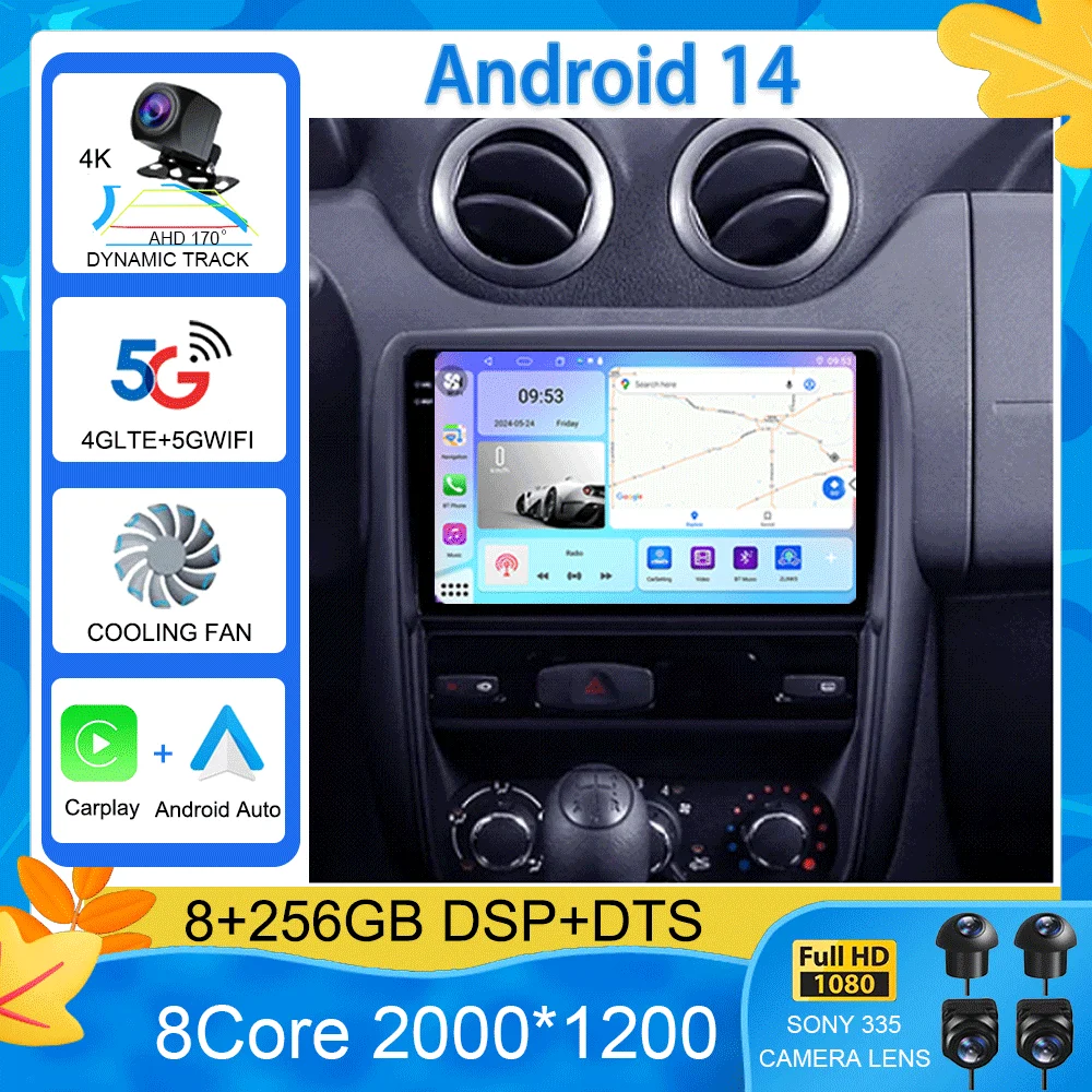 

Автомагнитола на Android 14 для Renault Duster 1 2010 - 2015 для Nissan terrano lll 3 2014 - 2022 мультимедийный видеоплеер навигация s