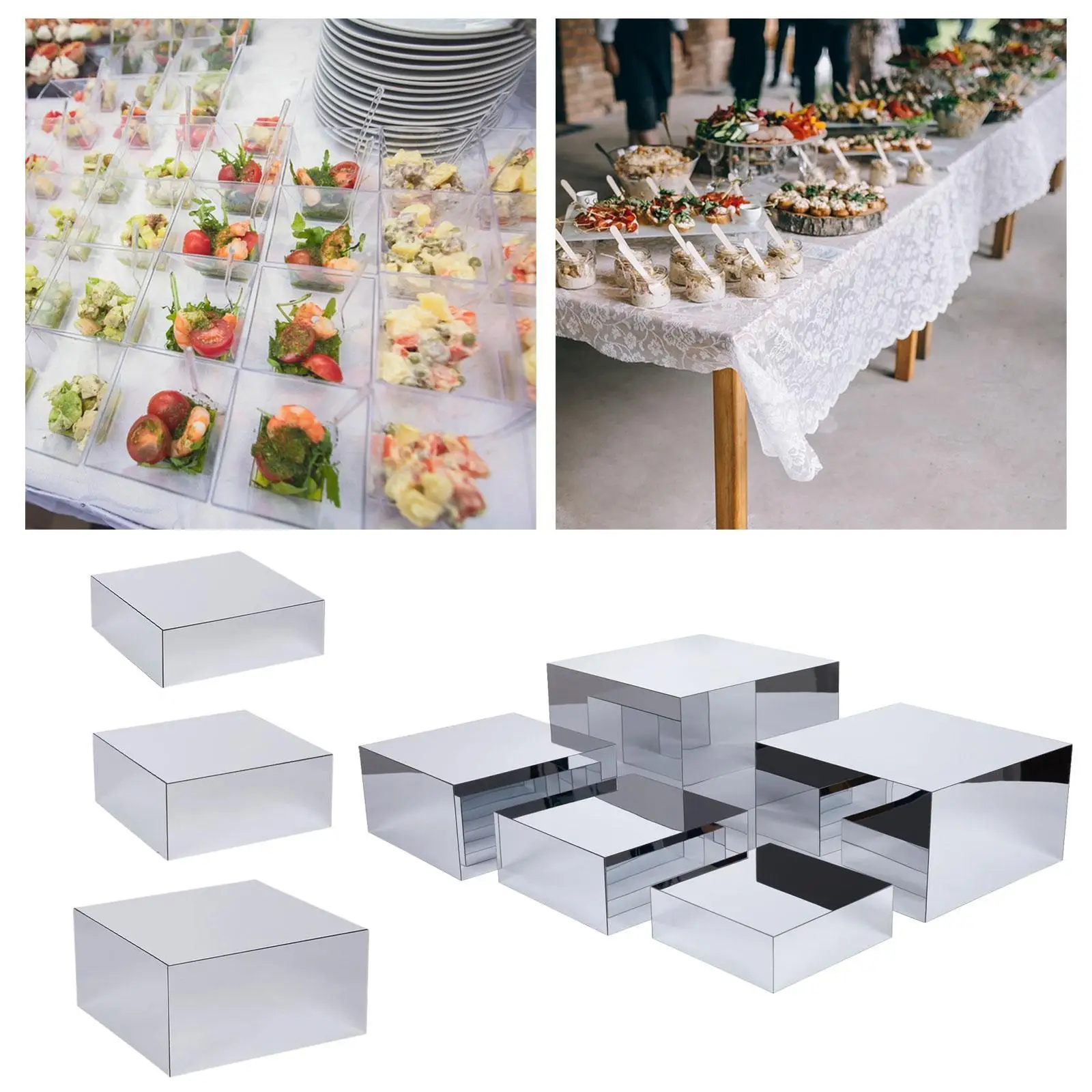 Soportes de exhibición para magdalenas, elevador de Buffet, mesa de brunch de acrílico para repostería y banquete, soporte multiusos para servir alimentos y panadería