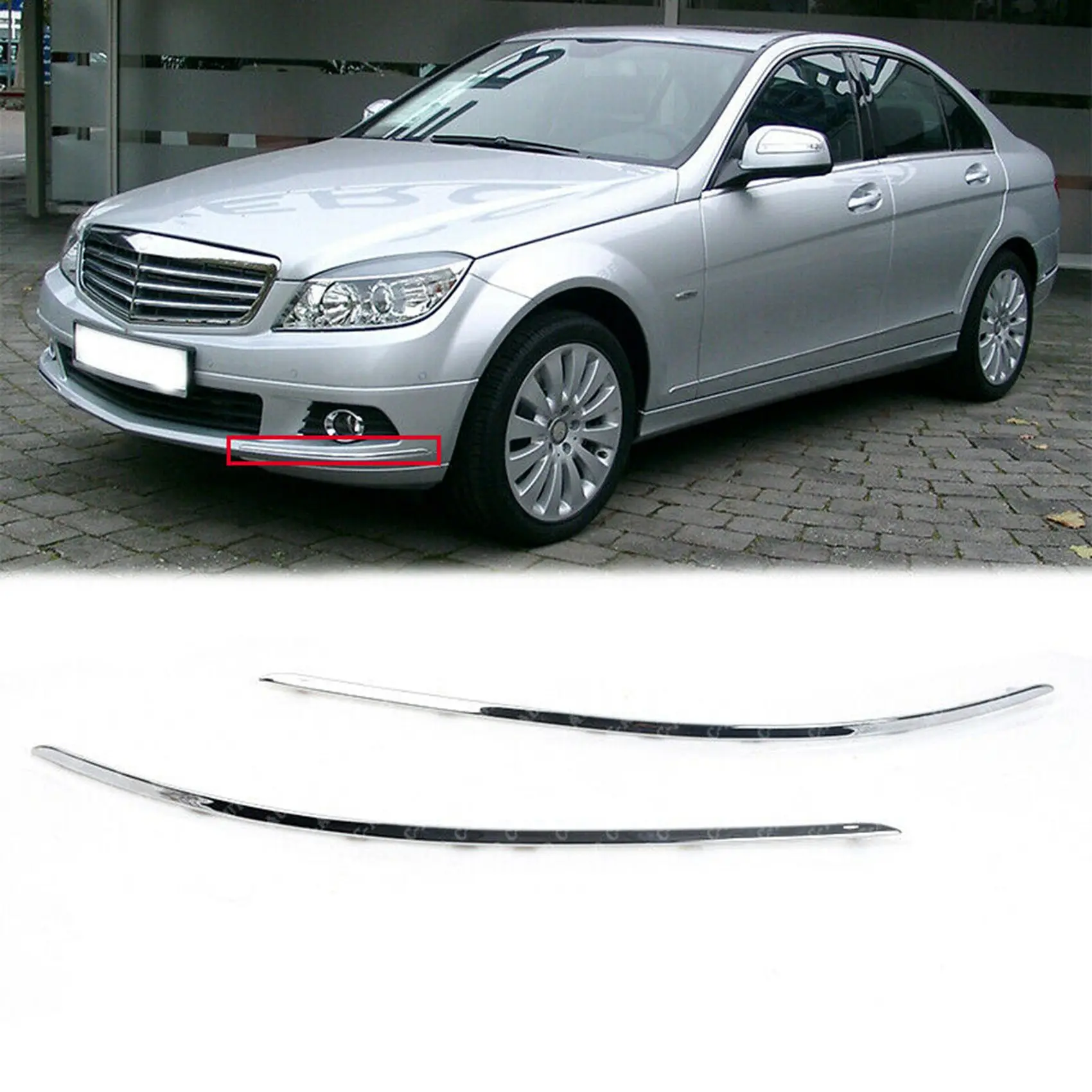 Front Bumper Trim Molding 2048850821 2048850721 for - W204 C300 C350 2008 2009 2010 2011