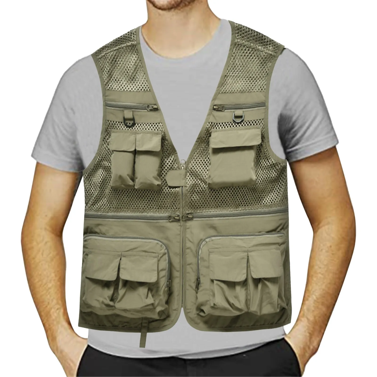 Vest Coat Summer Men Unloading Tactical Casual Photographer Waistcoat Mesh Work Sleeveless Jacket Tools Pocket Plus Size Vest