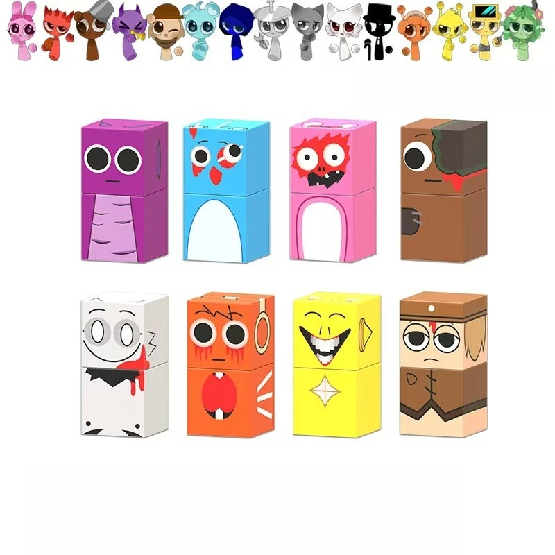 Sprunki Magnetische bouwsteenspeelgoedset Kubusdoos DIY Zintuiglijke puzzelbouw Educatief speelgoed voor kinderen Collectiemodel Cadeau
