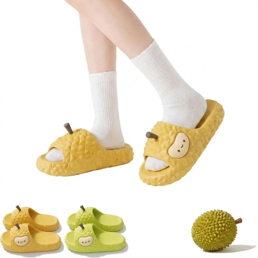 New EVA Durian Shape Slippers Anti Slip Waterproof Durian Mules Slide Style Soft Bottom Ladies Slippers Outdoor Indoor