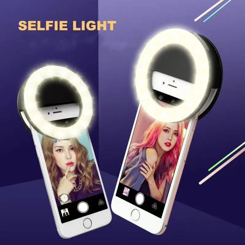 

LED Selfie Ring Light USB Charge Mobile Phone Lens LED Selfie Lamp Ring Photography Ring light for iPhone Samsung Xiaomi Phone