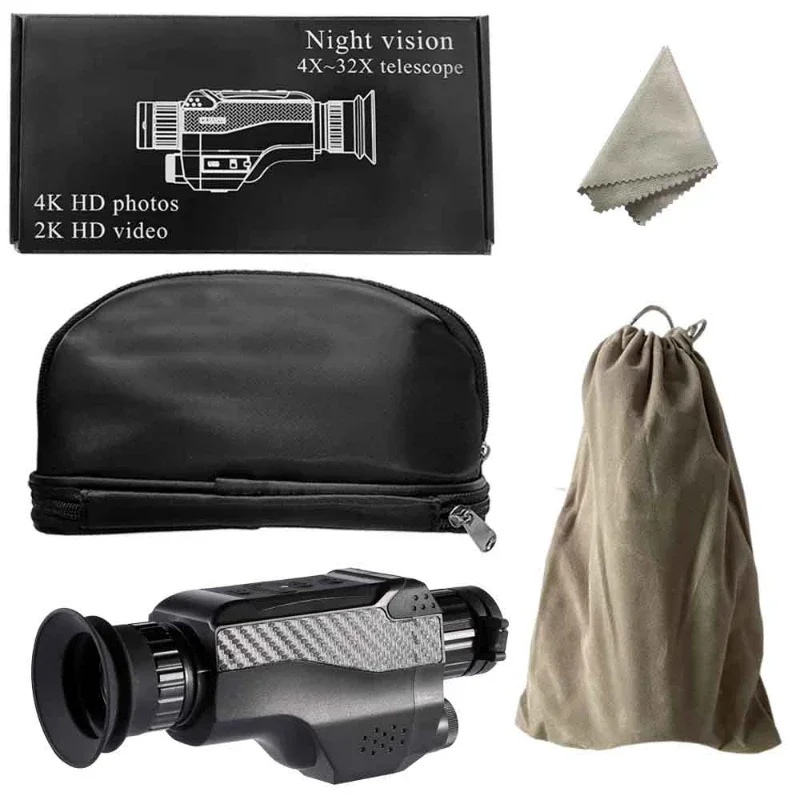 DT18 Portable Monocular Telescope 2.5K Night Vision Monocle Infrared Optical 4X Zoom 1080P Night Vision for Hunting Camping