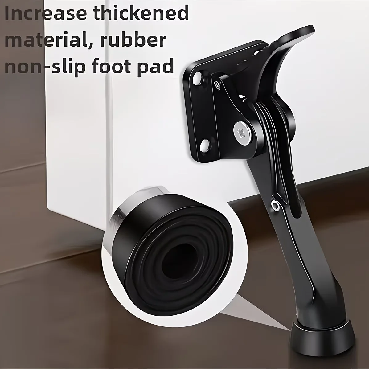 

1pc Kick-Proof Door Stopper, Drill-Free Anti-Pinch Door Wedge, Heavy-Duty for Indoor & Outdoor Use, Available in Silver