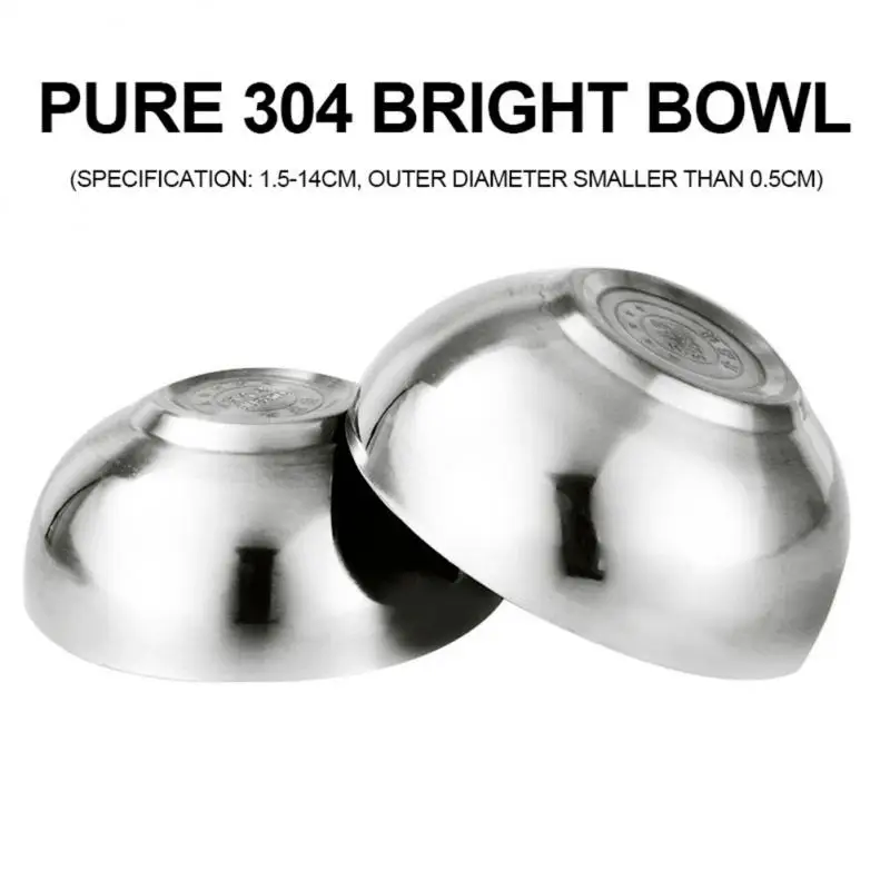 Anti Scalding Bowls 304 Stainless Steel Double-layer Thick Durable Soup Rice Bowls Kindergarten Children's Canteen Bowl