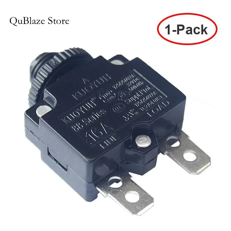 

Reset Fuse Circuit Breaker 3A 4A 5A 6A 7A 8A 10A 15A 20A Thermal Switch Overload Protector Push Button Black