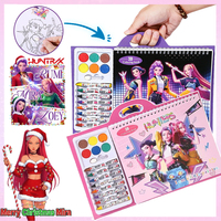 Christmas Gift! K-pop Demon Hunters Kids’ Coloring Book – Cartoon Anime Sketch Line Art, Traceable Doodle Book with Free Crayons