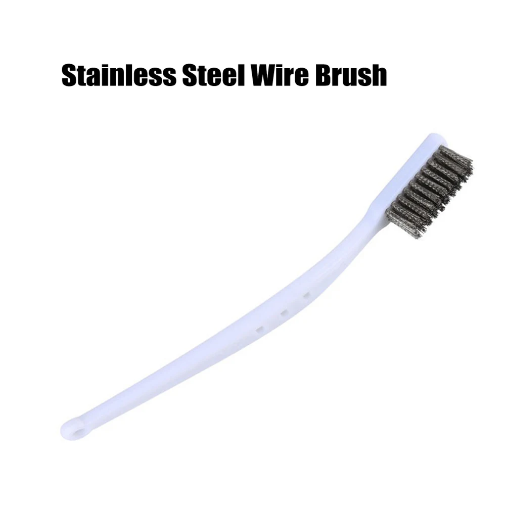 Brush Wire Metal Nylon Wire Plastic Stainless Steel White Wire Brush 1PCS Black Handle Brass Machine Polishing