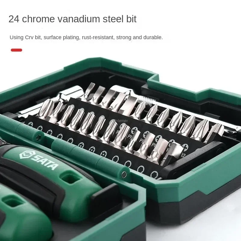 SATA Ratchet Wrench and Screwdriver Multi Kit 6.3mm DIY Household Repair Tools Magnetic Screw Driver Bits Set Hand Tools