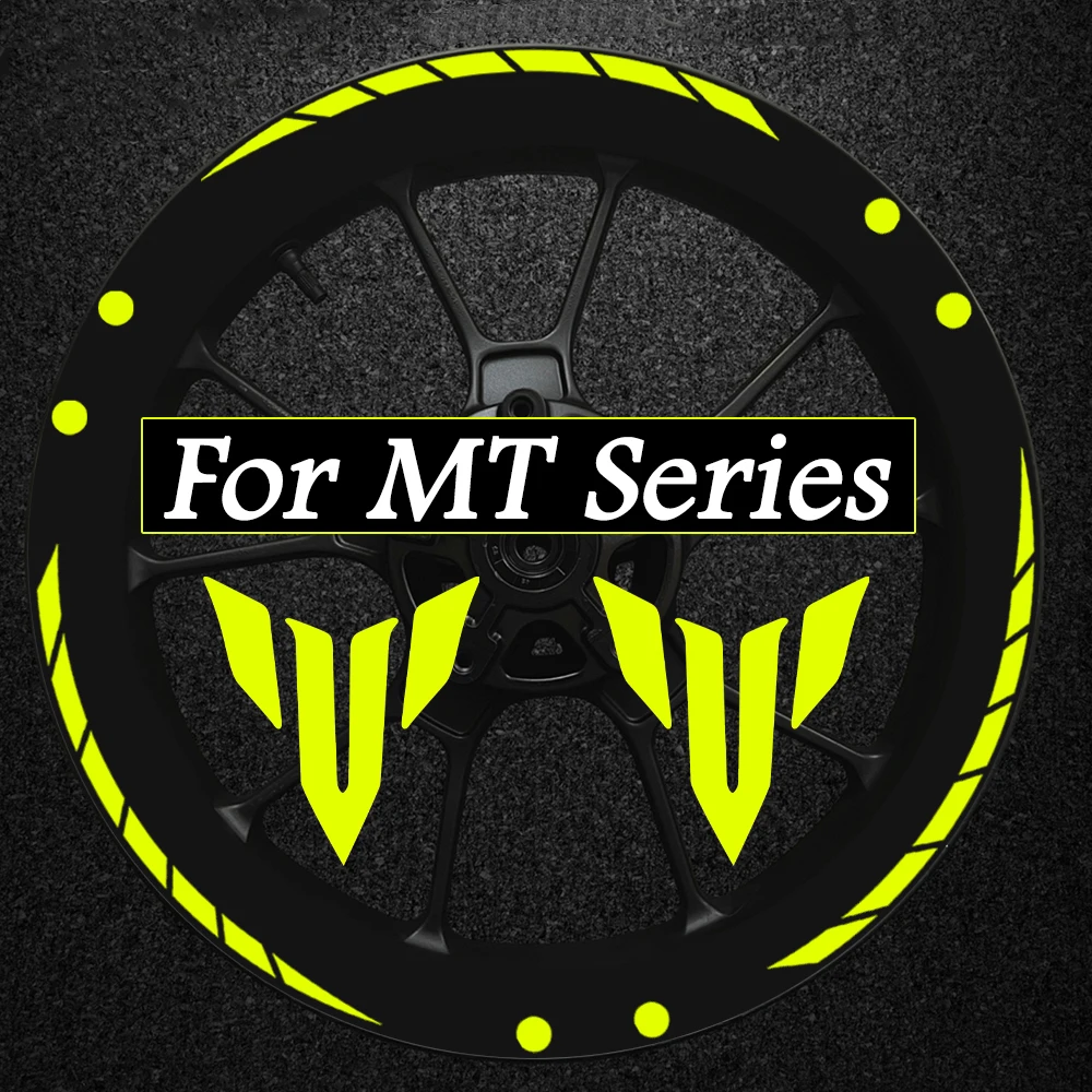 13 Stripe 28 Polka Dot 1 Set Reflective Motorcycle Wheel Hub Stickers for 17'' MT 03 07 09 SP 15 25 Rim Vinyl Accessories Decals