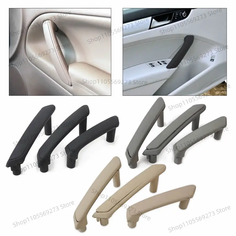 LH07 3pcs/set Grey Beige Black Interior Door Handle For Volkswagen Passat B5 inner armrest
