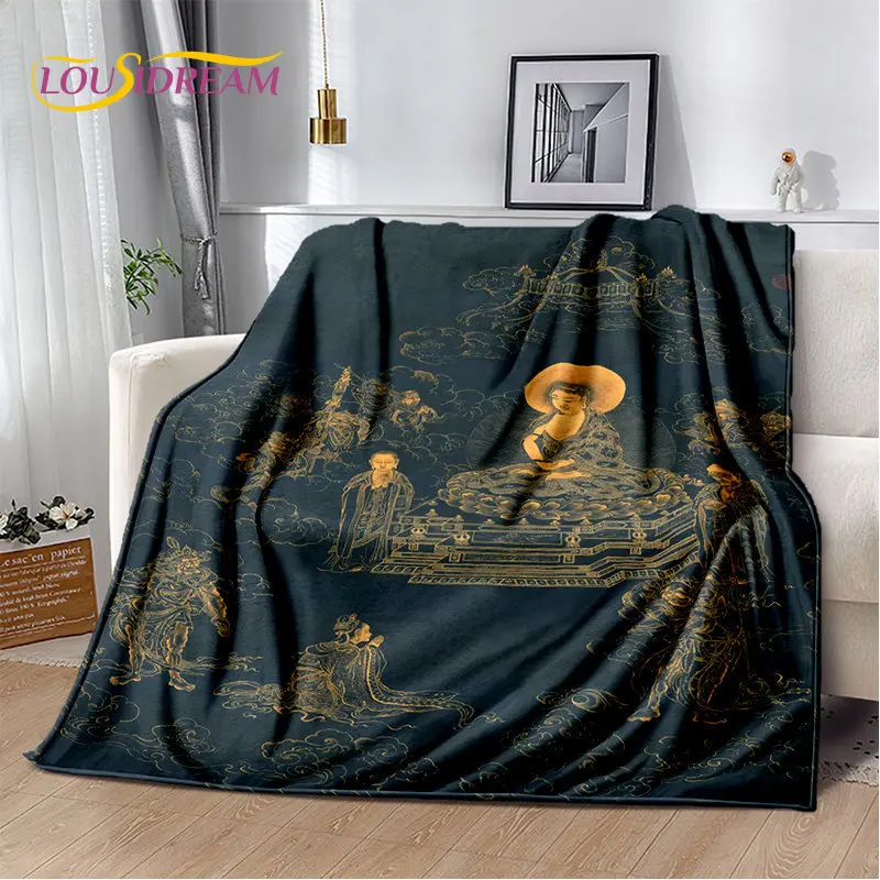 Buddha Sakyamuni Buddhism Faith Religion Soft Plush Blanket,Flannel Blanket Throw Blanket for Living Room Bedroom Bed Sofa Pray