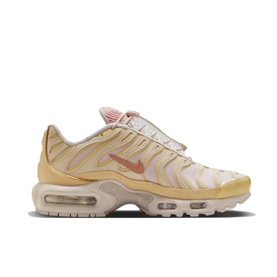 Nike Light Yellow Air Max Plus TN Women's Fashion Low Top Casual Running Shoes Comfortable Shock Absorption Sneakers