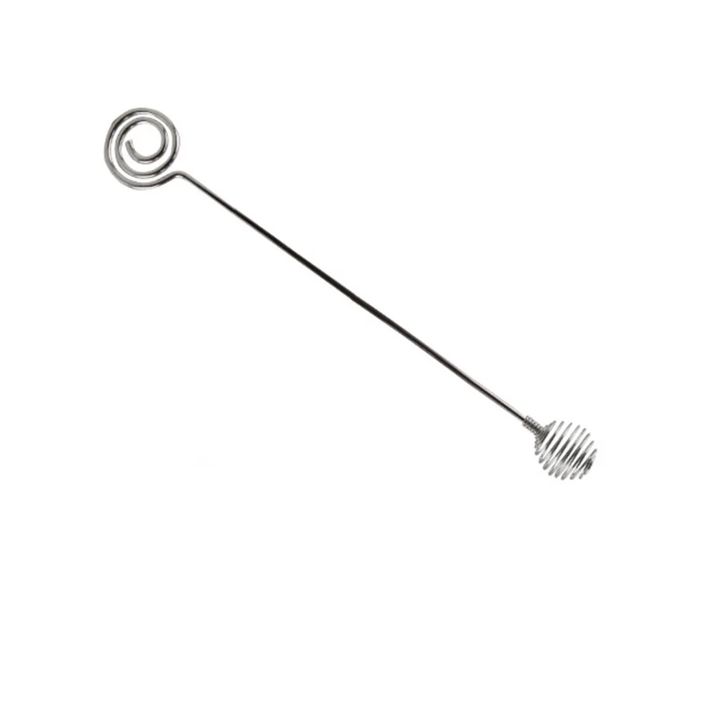 2Pcs Stainless Steel Spring Stirrer Long Handle Reusable Mixing Sticks Anticorrosion for Barber Shop Stirring Sticks